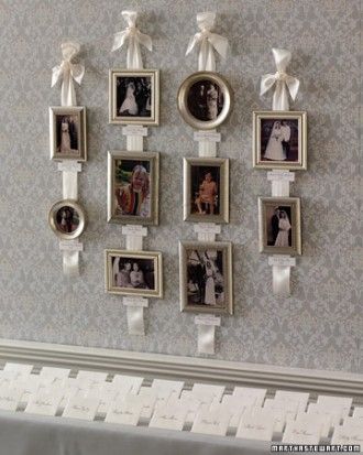 Family Photo Wall with Ribbons