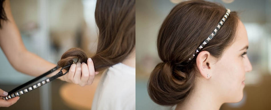 Use your headband to give yourself an unexpected updo