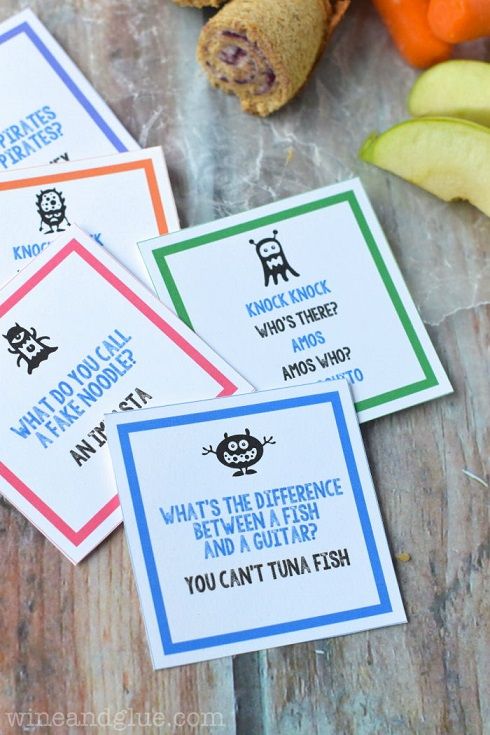 Add some printables lunch box notes or jokes