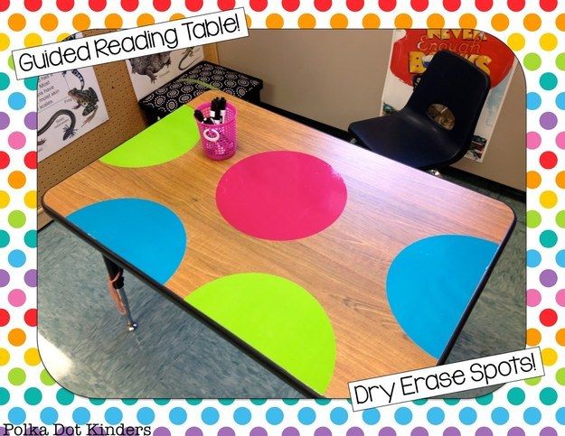 Add polkadots to your tables - you can write on them with dry erase markers