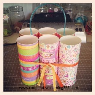 Make a Caddy out of empty drink mix containers