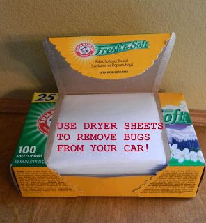 Use dryer sheets to remove bugs