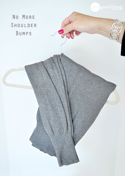 Hang-fold your sweaters and no more shoulder bumps