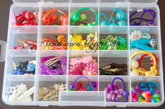 Use a Craft Box to Organize Hair Accessories