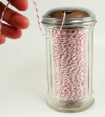 Twine Dispenser from a Sugar Jar