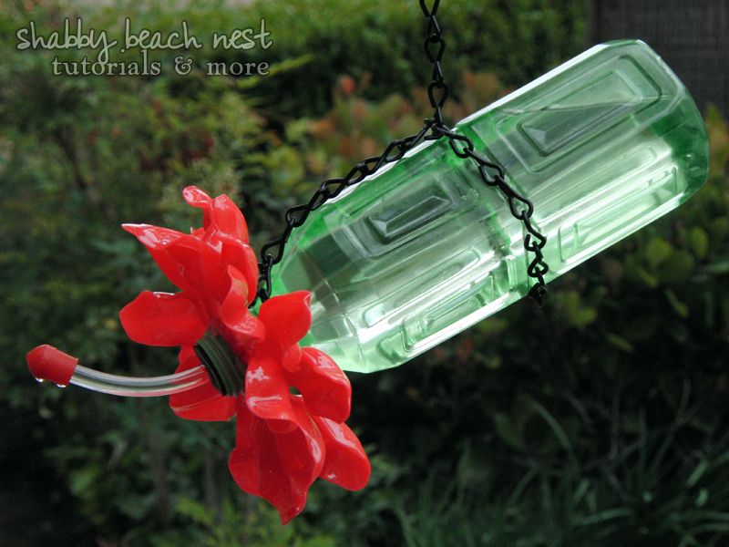 Plastic Spoon and Bottle Hummingbird Feeder