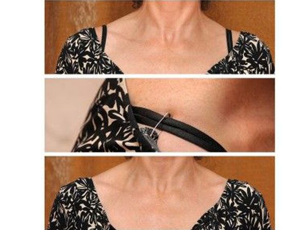 Bra strap holders using safety pins