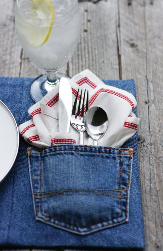 Upcycled Denim Placemats