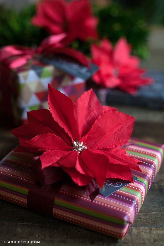 Paper Poinsettia From a Cocktail Napkin