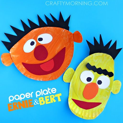 Ernie and Bert Paper Plate Craft
