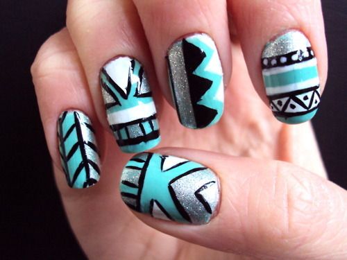 Glam Tribal Nails