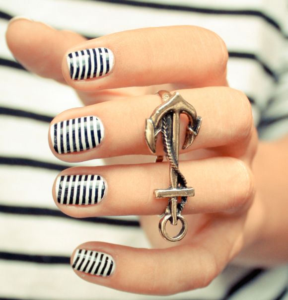 The Black Striped Nails