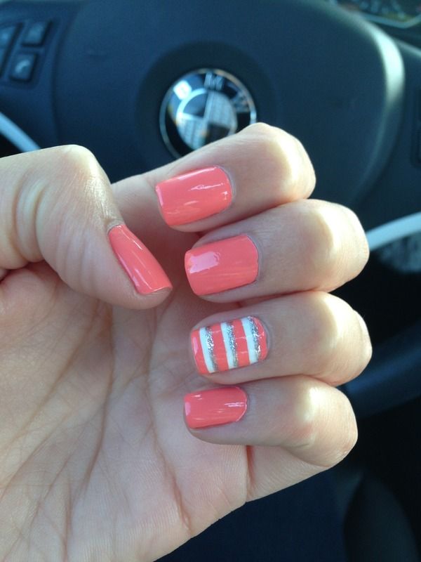 Coral and Stripes