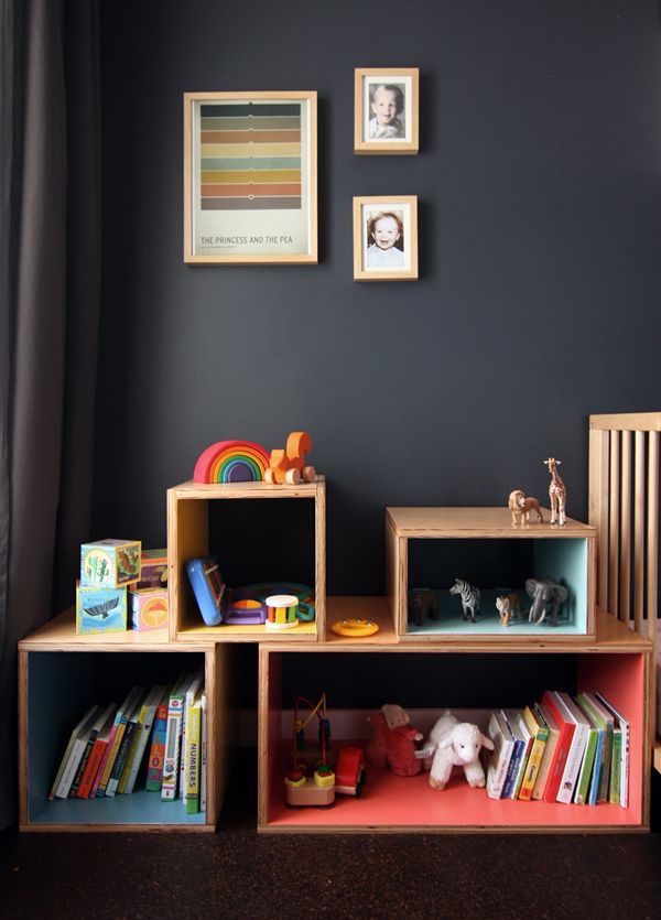 Build colorful bookshelves