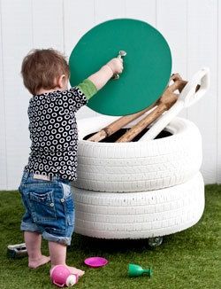Turn Old Tires into a Storage Bin