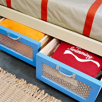 Drawers beneath this bed make it easy to access and organize