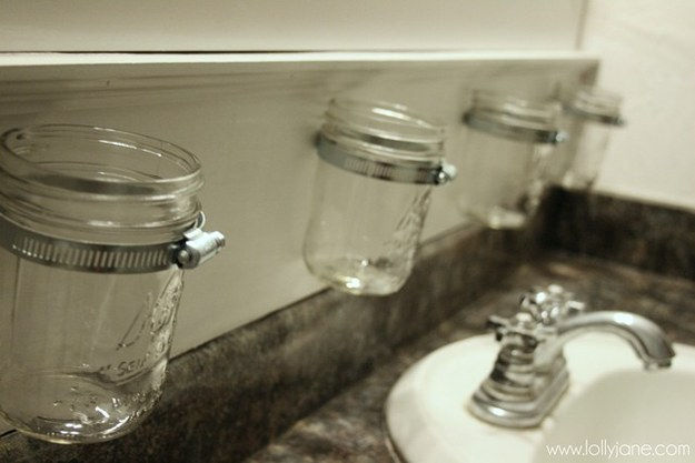Mason Jar Bathroom Storage