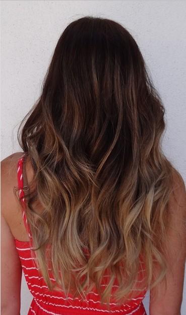 Long Layered Ash Blond Ombre Wavy Hairstyle