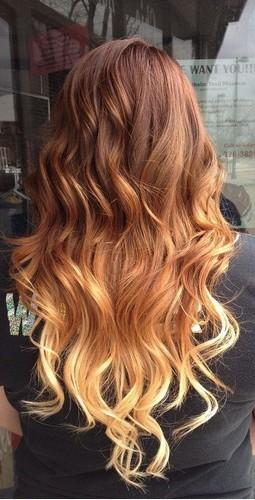 Light Brown Ombre Curly Wavy Hairstyle
