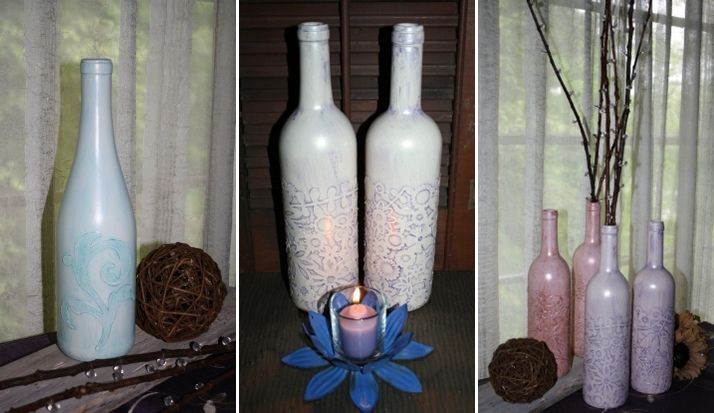 Decoupage Wine Bottles