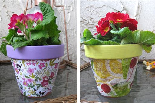 Easy Decoupage Flower Pot