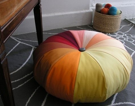 Sew some big, colorful floor cushions