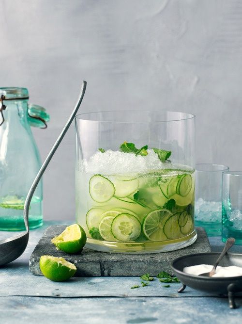Cucumber + lime water…the ultimate refreshment