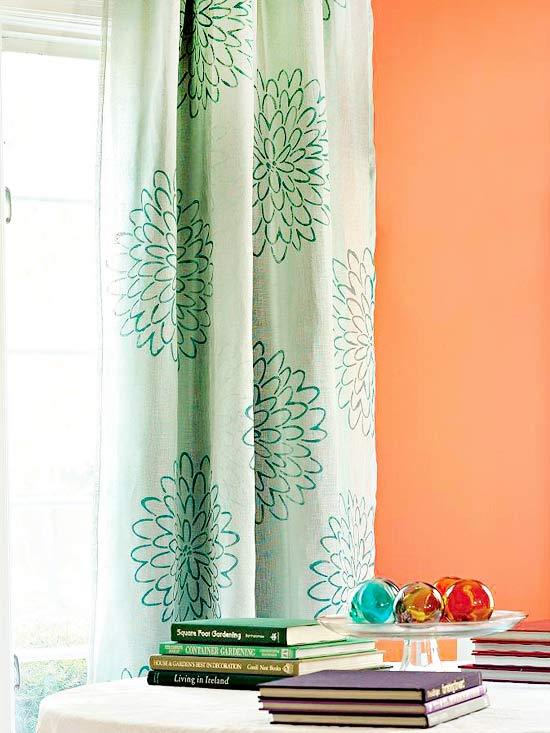 Stenciled Curtain Panels