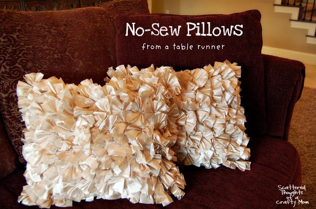 No Sew Pillows from a Table Runner