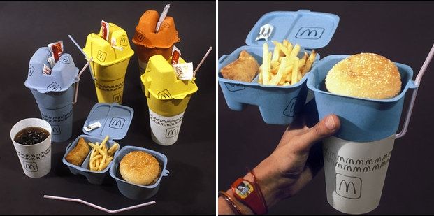 All-in-one fast-food tray