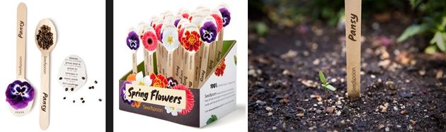 All in One - (seed package, lightweight wooden shovel, and gardening label) into one purchase