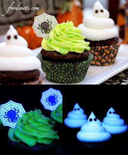 Ghoulishly Glowing Cupcakes