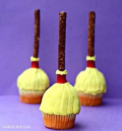 Witches Broom Cupcakes