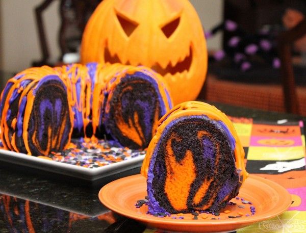 Halloween Rainbow Party Bundt Cake