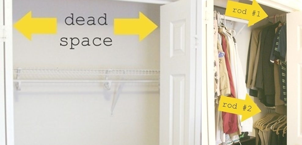 Use the sides of your closet to hang up more rods
