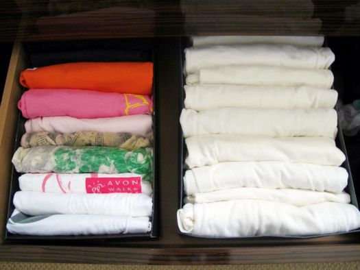 Use shoe boxes as drawer organizers