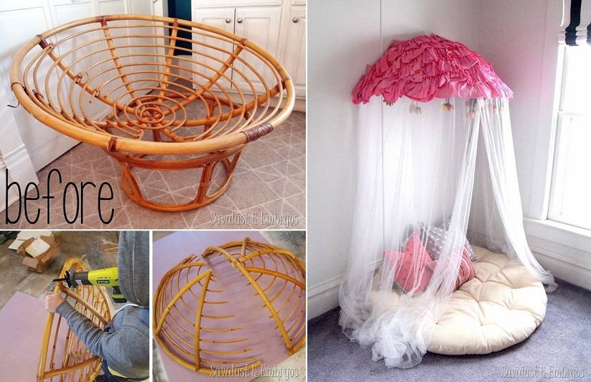 Old Papasan Turned Canopy
