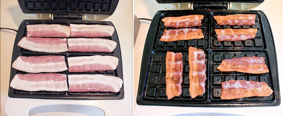 Waffle Iron Bacon