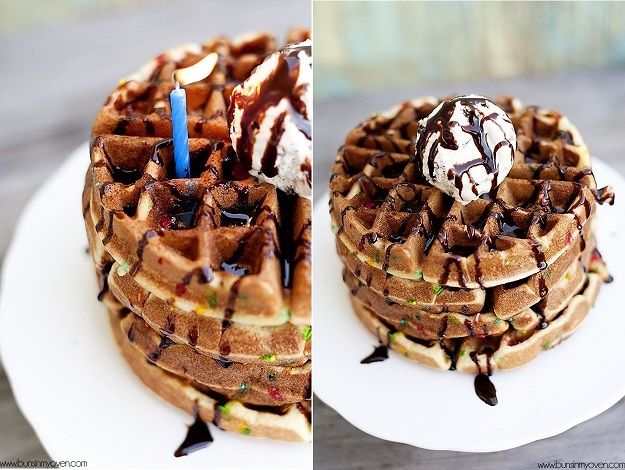 Waffle Iron Confetti Cake