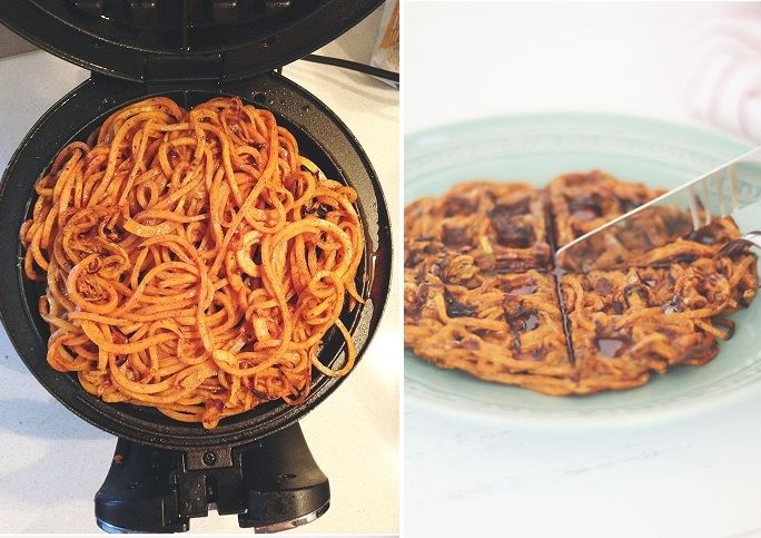 Pumpkin Spice Sweet Potato Noodle Waffles