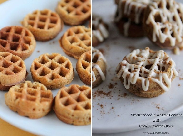 Waffle Cookies with Cream Cheese Glaze