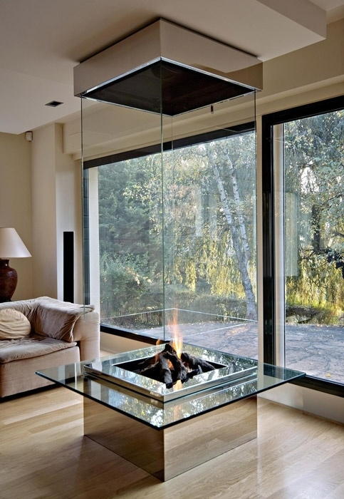 Glass Fireplace