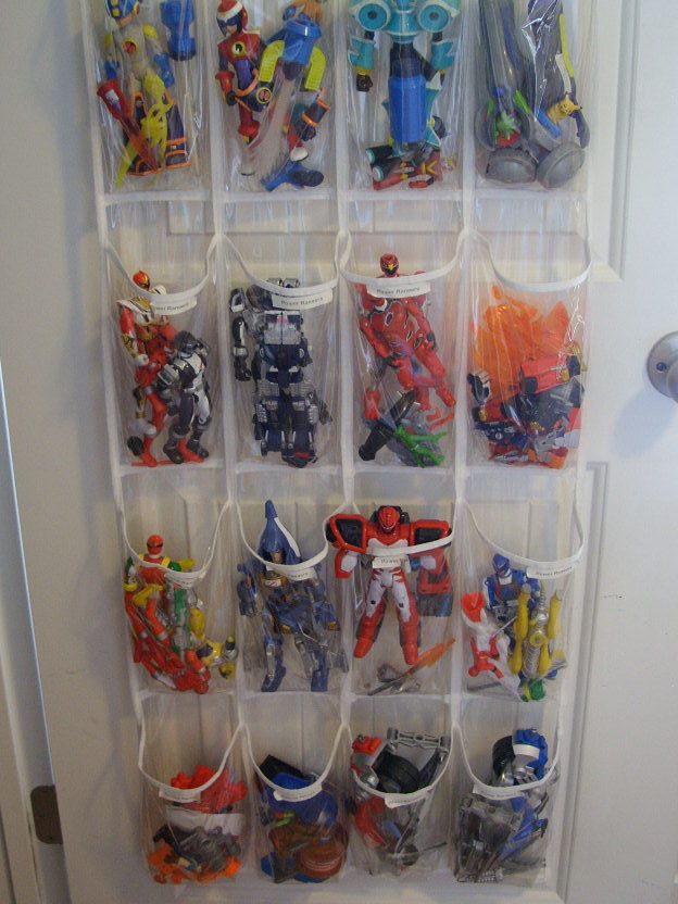 Organize Action Figures in Shoe Organizer
