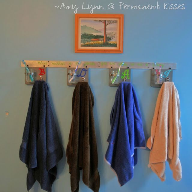 Tooth Brush Cup and Towel Hooks