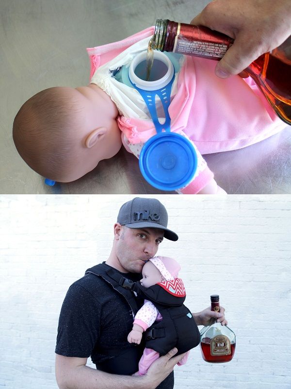 Turn a baby doll into a flask