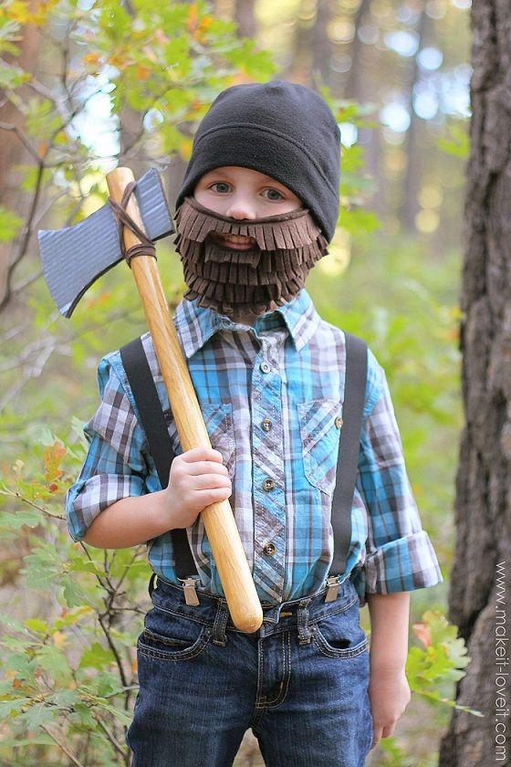 Lumberjack with Beard and Axe