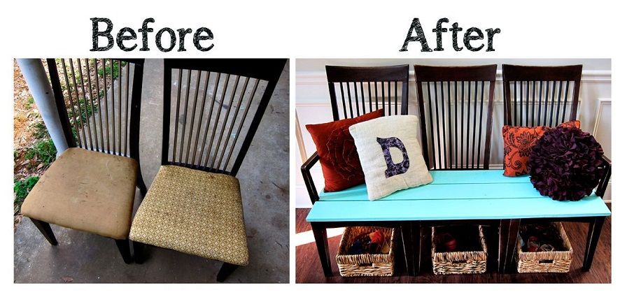 Repurposed Old Kitchen Chairs