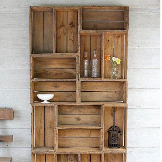 Create Shelving Out of Wooden Crates