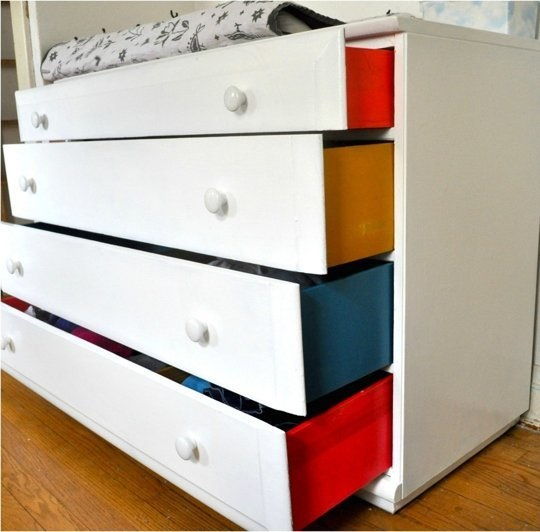Painted dresser drawers