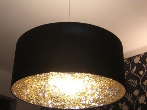 Coat the inside of a lampshade with glitter
